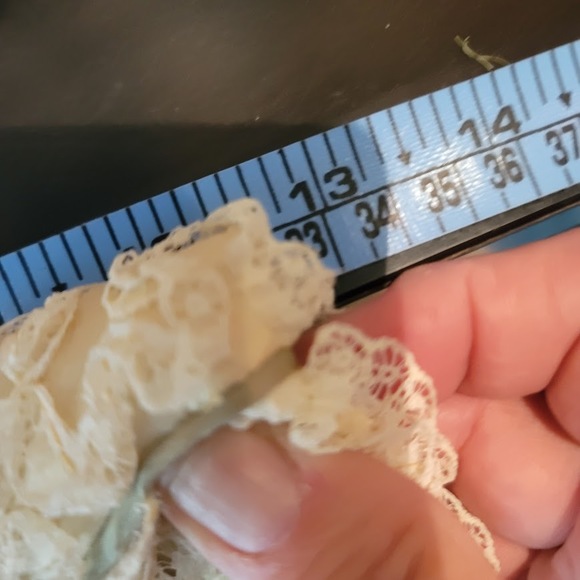 Vintage Esther Pomerantz 50s Sleeveless Dress Crinoline Cream Pink Green Lace - Picture 3 of 8